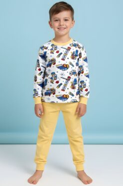 Πιτζάμα Παιδική Για Αγόρι S0795 - ΚΙΤΡΙΝΟ, 3 Ετών