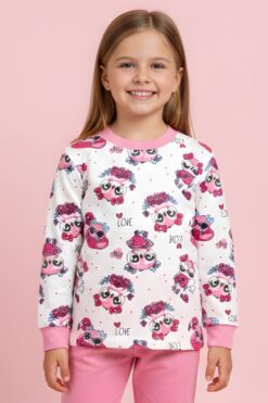 Alternative view of Πιτζάμα Παιδική Κορίτσι R0695 - ΡΟΖ, 5 Ετών