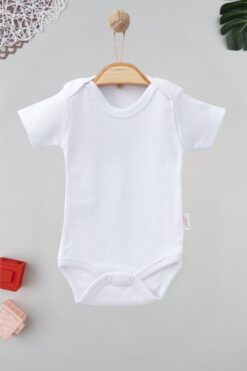 Βρεφικό Κορμάκι Κοντομάνικο C1503 - ΛΕΥΚΟ, 6 Μηνών