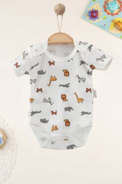 Βρεφικό Κορμάκι Κοντομάνικο C2656 - ΛΕΥΚΟ, 6 Μηνών