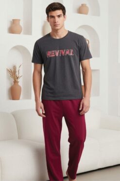 Ανδρική Πιτζάμα Sleep in Style 2802 - ΑΝΘΡΑΚΙ, L