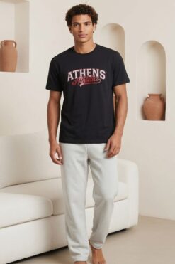 Ανδρική Πιτζάμα Sleep in Style 2804 - ΜΑΥΡΟ, L