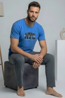 Alternative view of Ανδρική Πιτζάμα Sleep in Style 2808 - ΜΠΛΕ ΡΑΦ, L