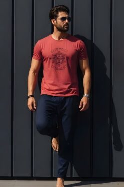 Ανδρική Πιτζάμα Sleep in Style 2815 - ΚΟΚΚΙΝΟ, XXL