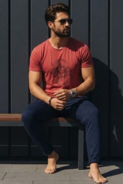 Alternative view of Ανδρική Πιτζάμα Sleep in Style 2815 - ΚΟΚΚΙΝΟ, XXL