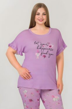 Alternative view of Γυναικεία Πιτζάμα Κάπρι Κοντό Μανίκι 10643 - ΛΙΛΑ, XXL