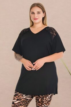 Alternative view of Γυναικεία Πιτζάμα Κάπρι Κοντό Μανίκι 10730 - ΜΑΥΡΟ, XXL