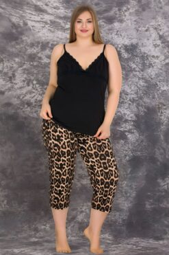 Γυναικεία Πιτζάμα Τιράντα Με Capri Παντελόνι 10712 - ΠΟΛΥΧΡΩΜΟ, 3XL