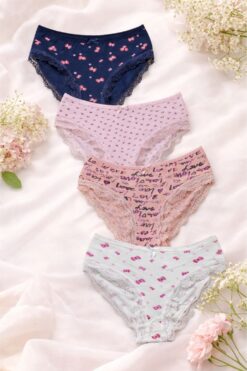 Γυναικεία Slip Βαμβακερά 4Pack 1507 - ΠΟΛΥΧΡΩΜΟ, 3XL