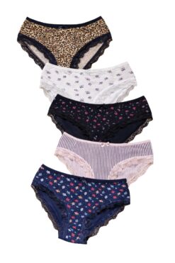Alternative view of Γυναικεία Slip Βαμβακερά 5Pack 1506 - ΠΟΛΥΧΡΩΜΟ, 3XL