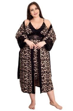 Alternative view of Γυναικείο Σετ Νυχτικό Με Ρόμπα Animal Print 19204 - ΛΕΟΠΑΡ, XXL
