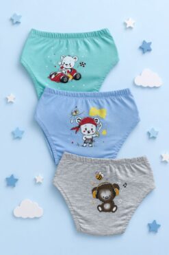 Σετ 3 Τεμαχίων Εκπαιδευτικά Βρακάκια για Αγόρια W7031 - ΠΟΛΥΧΡΩΜΟ, 5-6 Ετών