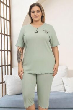 Alternative view of Γυναικεία Πιτζάμα Βαμβακερή Homewear Κάπρι Κοντό Μανίκι 8629 - ΦΥΣΤΙΚΙ, 3XL