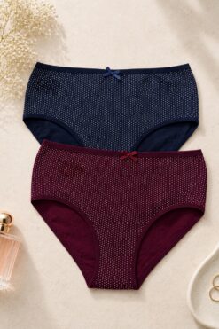 Γυναικεία Βαμβακερά Σλιπ Σε Μεγάλα Μεγέθη 2Pack L1003 - ΠΟΛΥΧΡΩΜΟ, XXL