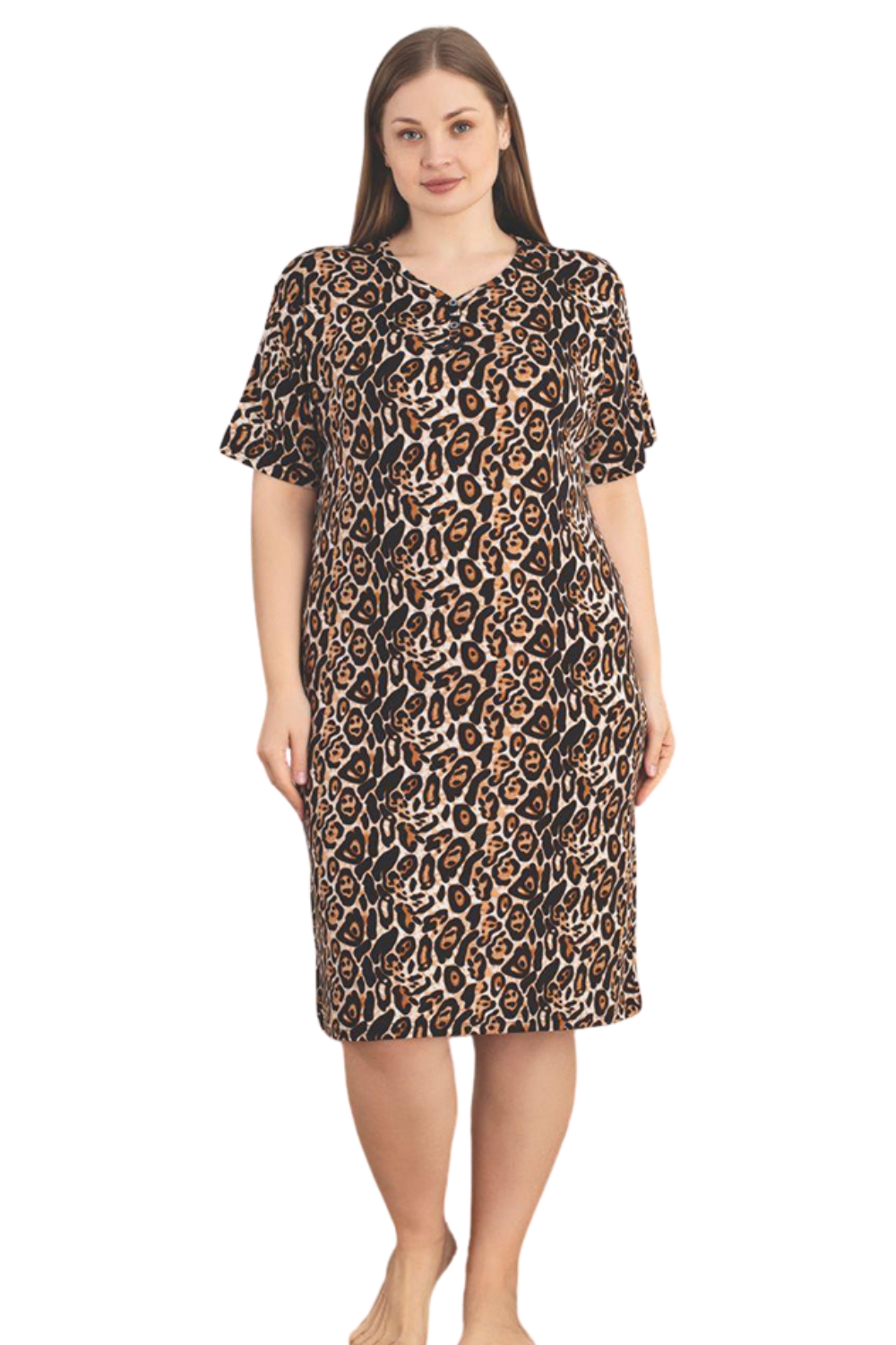 Γυναικείο Φόρεμα Homewear D5256 - ΛΕΟΠΑΡ, 3XL - Image 3