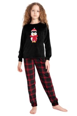 Παιδική Πιτζάμα Κορίτσι Homewear Βελουτέ S3152 - ΜΠΛΕ ΣΚΟΥΡΟ, 10 Ε