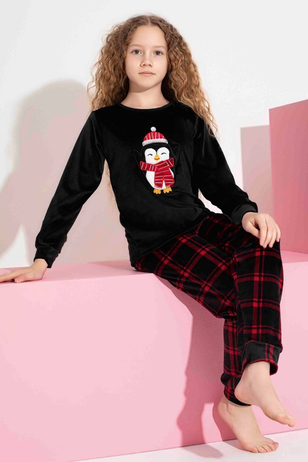 Παιδική Πιτζάμα Κορίτσι Homewear Βελουτέ S3152 - ΜΠΛΕ ΣΚΟΥΡΟ, 10 Ε - Image 4
