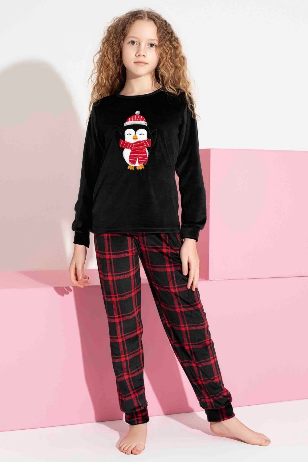 Παιδική Πιτζάμα Κορίτσι Homewear Βελουτέ S3152 - ΜΠΛΕ ΣΚΟΥΡΟ, 10 Ε - Image 3