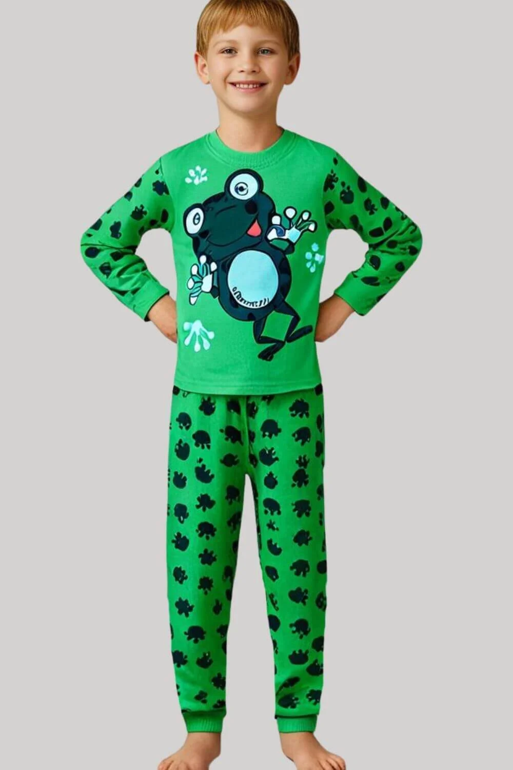 Πιτζάμα Παιδική Frog Unisex 1410 - ΠΡΑΣΙΝΟ, 1 Ε