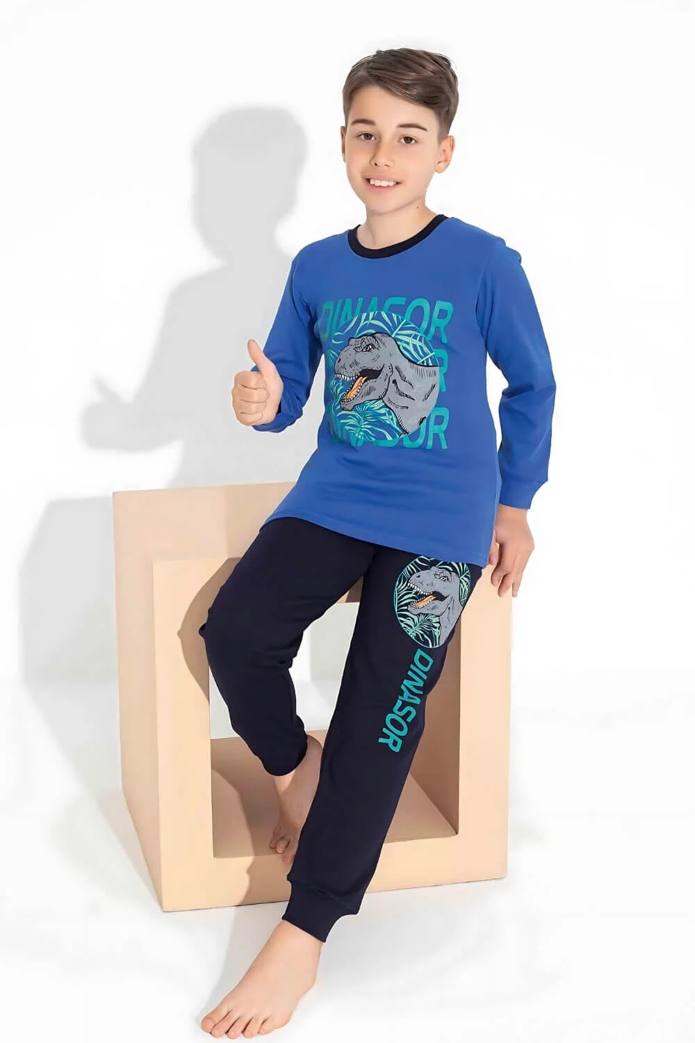 Πιτζάμα Παιδική Για Αγόρι Homewear Dinosaur C7302 - ΜΠΛΕ, 3 Ε - Image 2