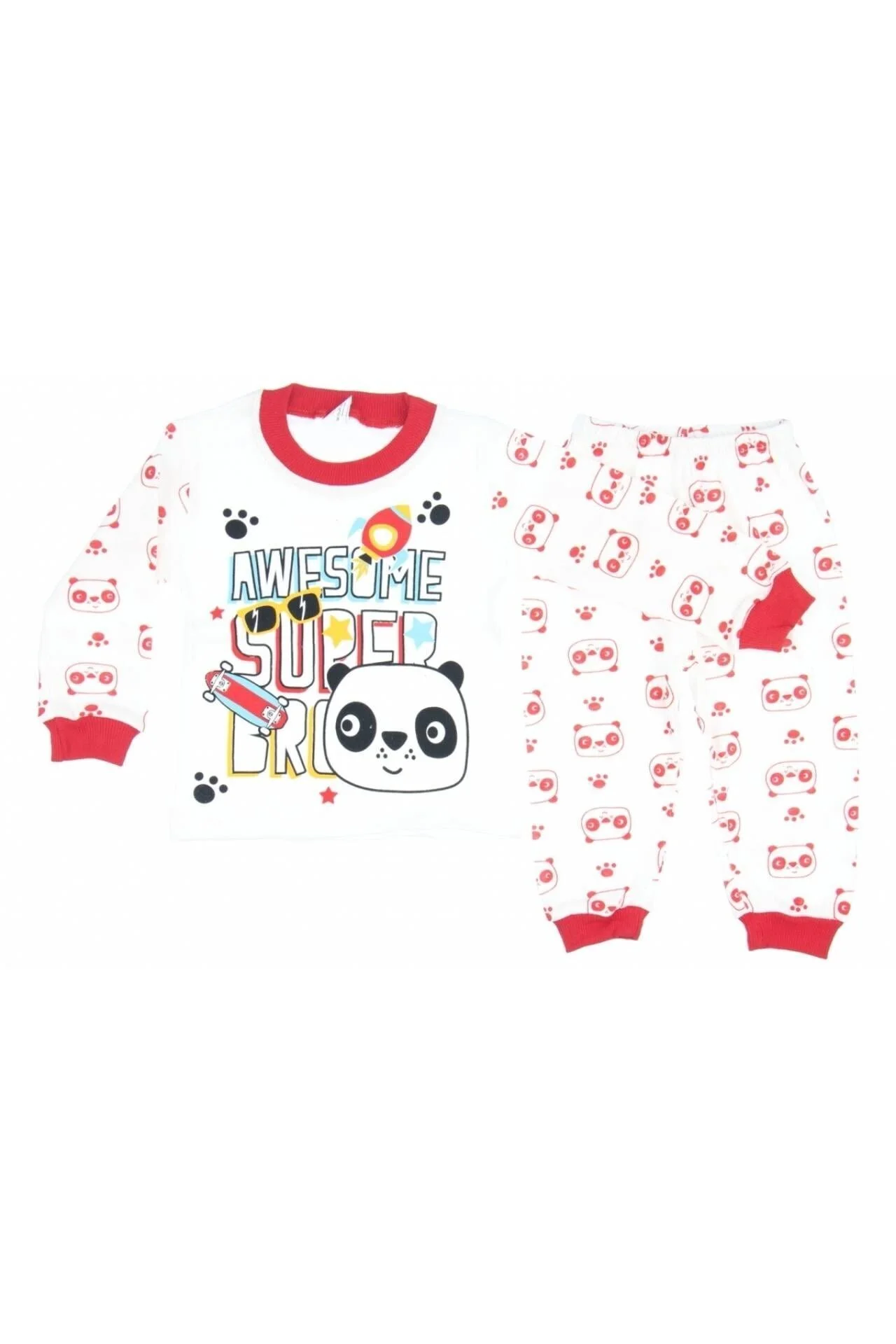 Πιτζάμα Παιδική Awesome Panda W2015 - ΚΟΚΚΙΝΟ, 9-12 Μ