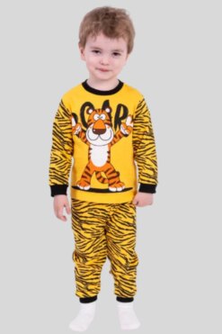 Πιτζάμα Παιδική Tiger Unisex 1480 - ΚΙΤΡΙΝΟ, 9-12 Μ