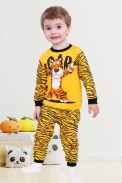 Alternative view of Πιτζάμα Παιδική Tiger Unisex 1480 - ΚΙΤΡΙΝΟ, 9-12 Μ