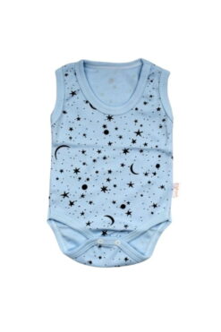 Κορμάκι Βρεφικό Moon And Stars Αμάνικο R1666 - ΓΑΛΑΖΙΟ, 12 Μ