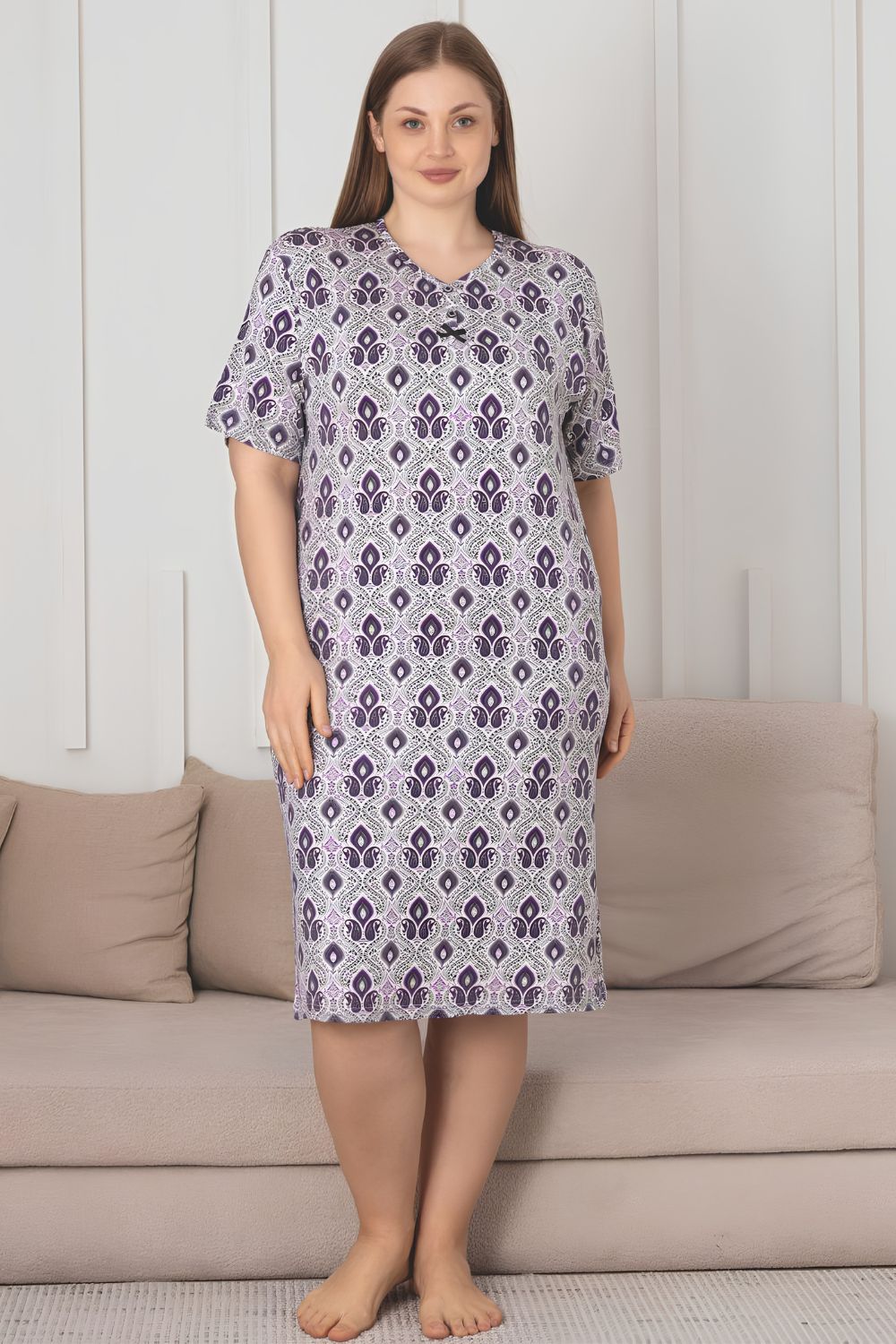 Γυναικείο Φόρεμα Homewear C5256 - ΛΕΟΠΑΡ, 4XL - Image 3