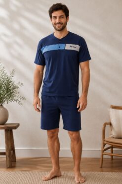 Alternative view of Ανδρική Καλοκαιρινή Βαμβακερή Πιτζάμα DD2065 - ΡΟΥΑ, M