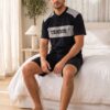 Ανδρική Πιτζάμα Καλοκαιρινή W0885 - ΜΠΛΕ ΣΚΟΥΡΟ, M - Image 2