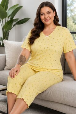 Alternative view of Γυναικεία Πιτζάμα Homewear με Λεμονάκια D8652 - ΚΙΤΡΙΝΟ, XL