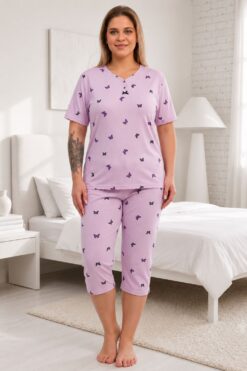 Alternative view of Γυναικεία Πιτζάμα Homewear με Πεταλούδες S8618 - ΛΙΛΑ, XL