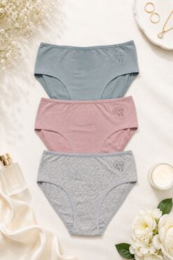 Γυναικεία Βαμβακερά Σλιπ σε Μεγάλα Μεγέθη 3Pack W6224 - ΠΟΛΥΧΡΩΜΟ, 5XL