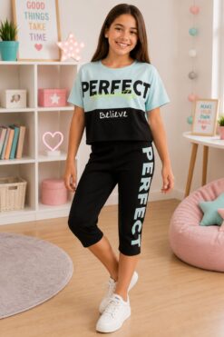 Σετ Παιδικό Μπλουζάκι Παντελονάκι Miss Perfect A0441 - ΒΕΡΑΜΑΝ, 5 Ε