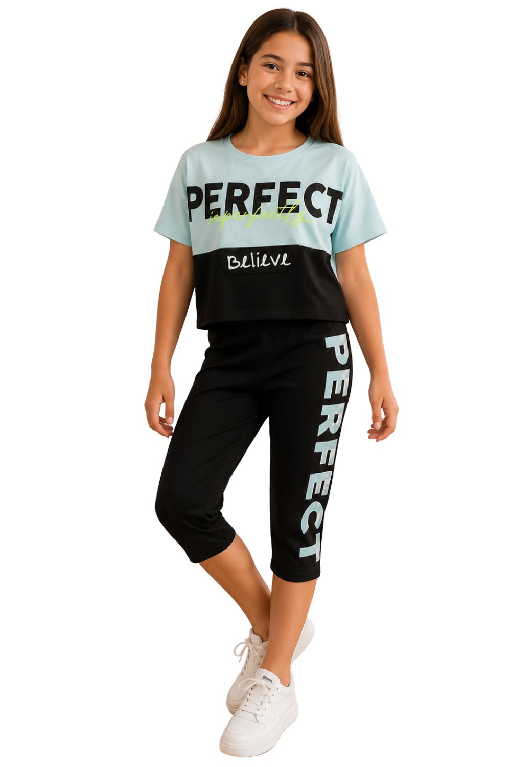 Σετ Παιδικό Μπλουζάκι Παντελονάκι Miss Perfect A0441 - ΒΕΡΑΜΑΝ, 5 Ε - Image 2