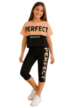 Alternative view of Σετ Παιδικό Μπλουζάκι Παντελονάκι Miss Perfect B0441 - ΣΟΜΟΝ, 4 Ε