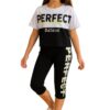 Σετ Παιδικό Μπλουζάκι Παντελονάκι Miss Perfect E0441 - ΛΕΥΚΟ-ΜΑΥΡΟ, 4 Ε - Image 2